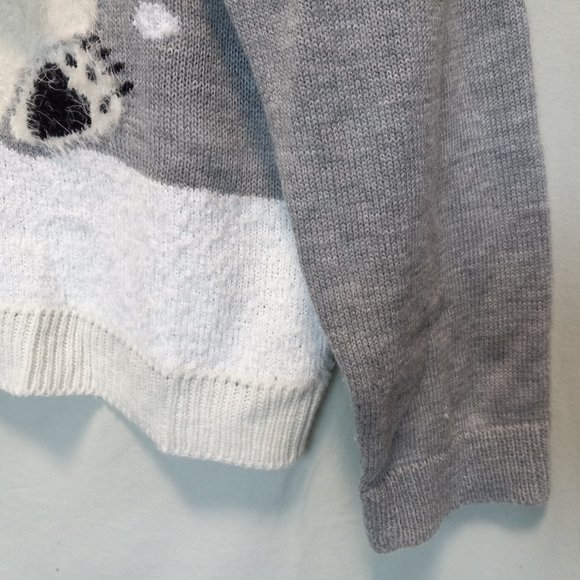 Adorable Fuzzy Dimensional Polar Bear Knit Sweater Size XL (T-345) - Picture 6 of 11
